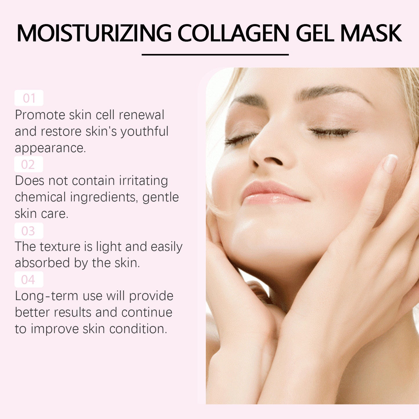 Hydrolyzed Collagen Facial Mask Pack - Hydrating & Firming 4PCS