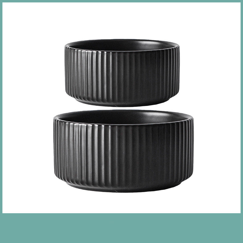 Ceramic Household Bowl Set - Food Safe, Solid Color, 6/8 Inch or Set