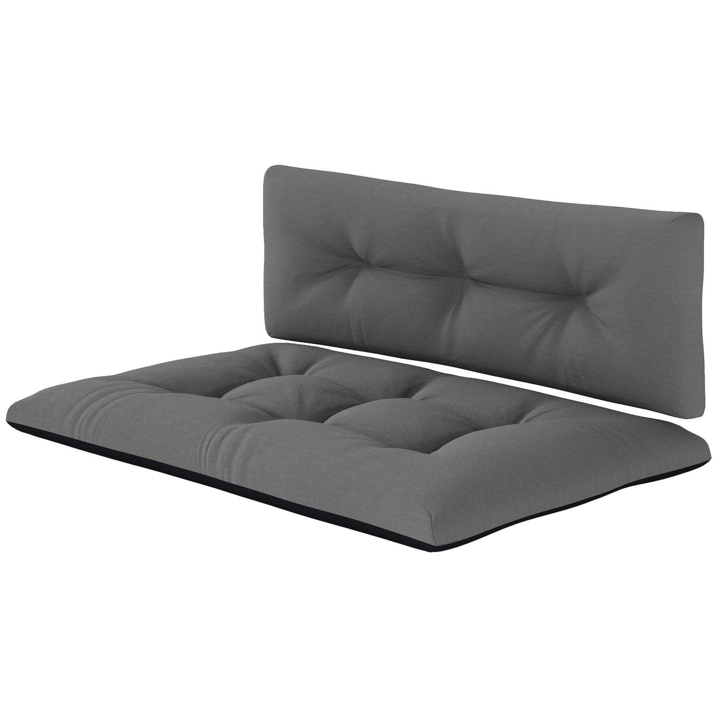 Outdoor 2-Seater Tufted Cushions - Black Replacement Set