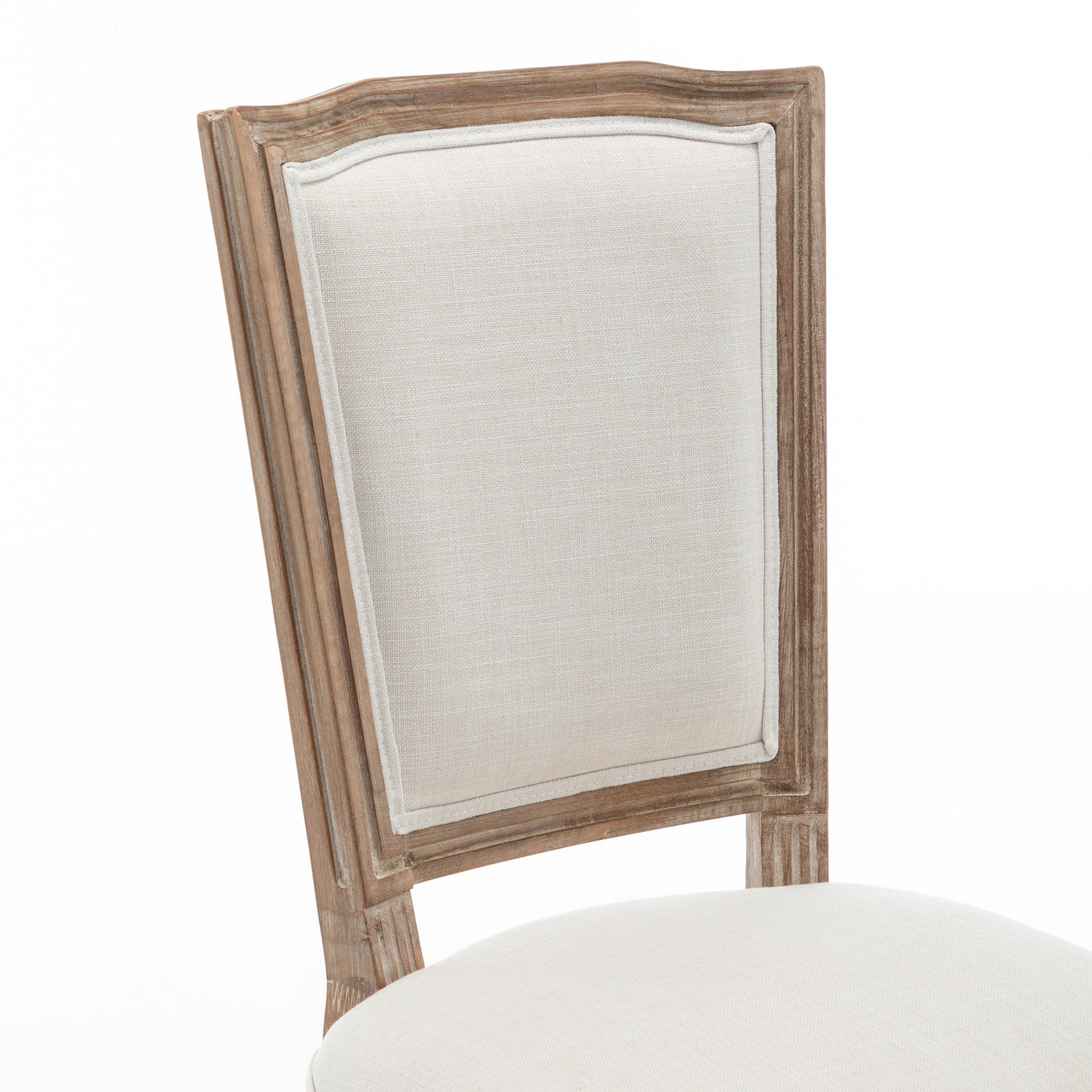 Farmhouse Dining Chairs - Solid Wood Frame with Cushioned Seat, Set of 2, Beige
