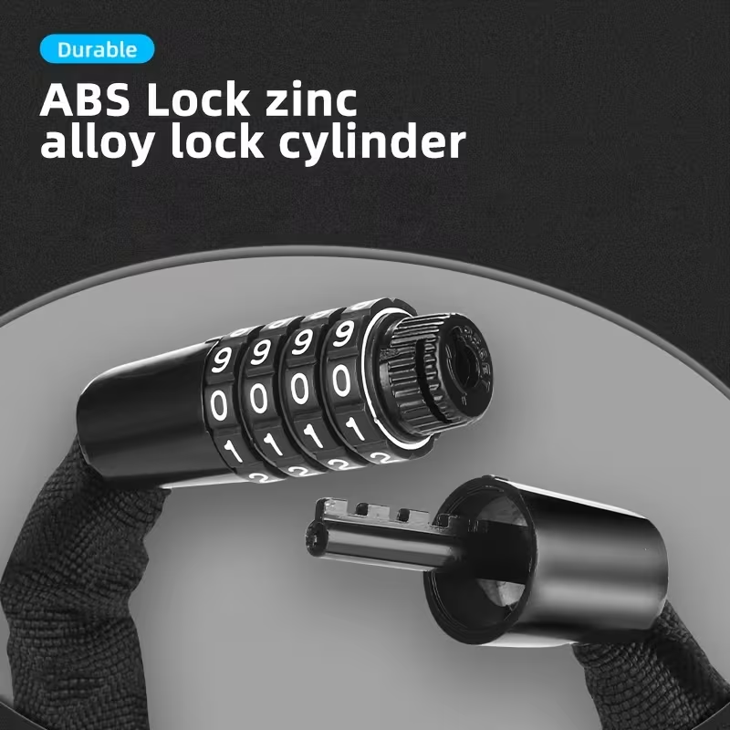 5-Digit Combination Heavy Duty Bike Chain Lock - Black