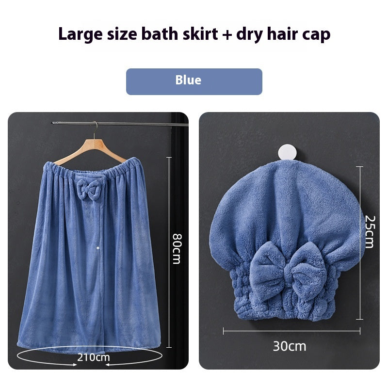 Plus Size Cotton Bathrobe with Hat Set - Absorbent, Comfortable Lounge Wear