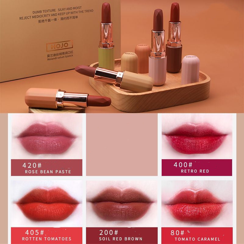 Moisturizing Velvet Lipstick Set - 5 Colors, Hydrating & Non-Greasy