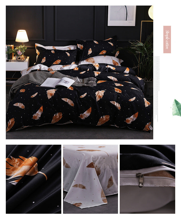 Aloe Cotton Bedding Sheets Set - Four-Piece Bed Linen for Home