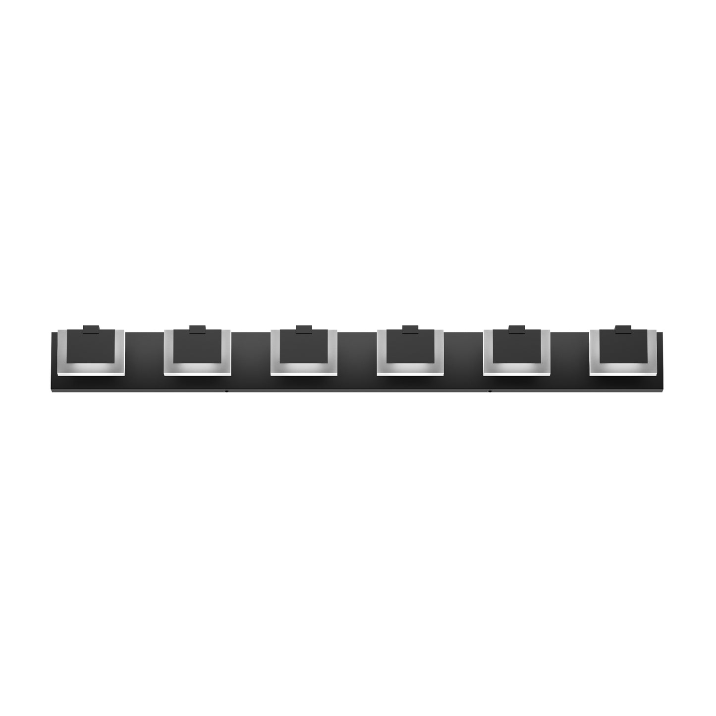 Modern 6-Light Matte Black Vanity Light Fixture for Bathroom