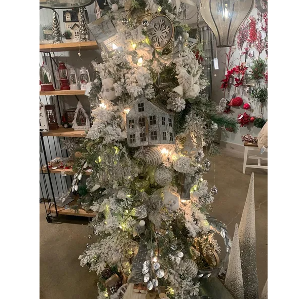 Set of 12 Silver Christmas Ball Ornaments - 3.9 Inch Decorative Balls
