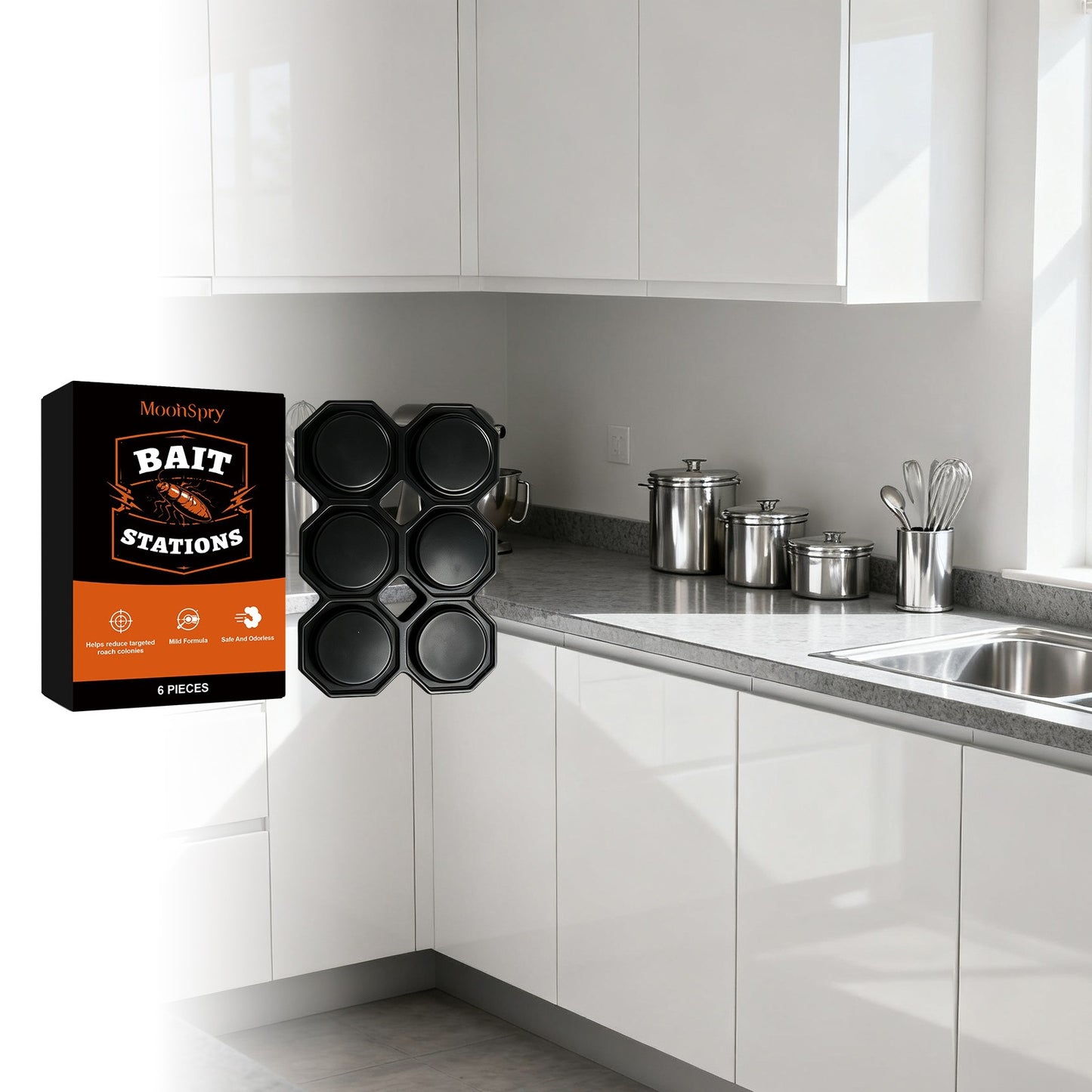 Cockroach Bait Stations Pack of 6 for Home Pest Control - Suit Style