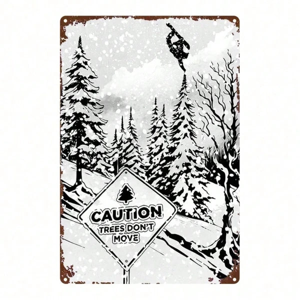Metal Snowboard Wall Art Sign - 8x12 Decorative Plaque