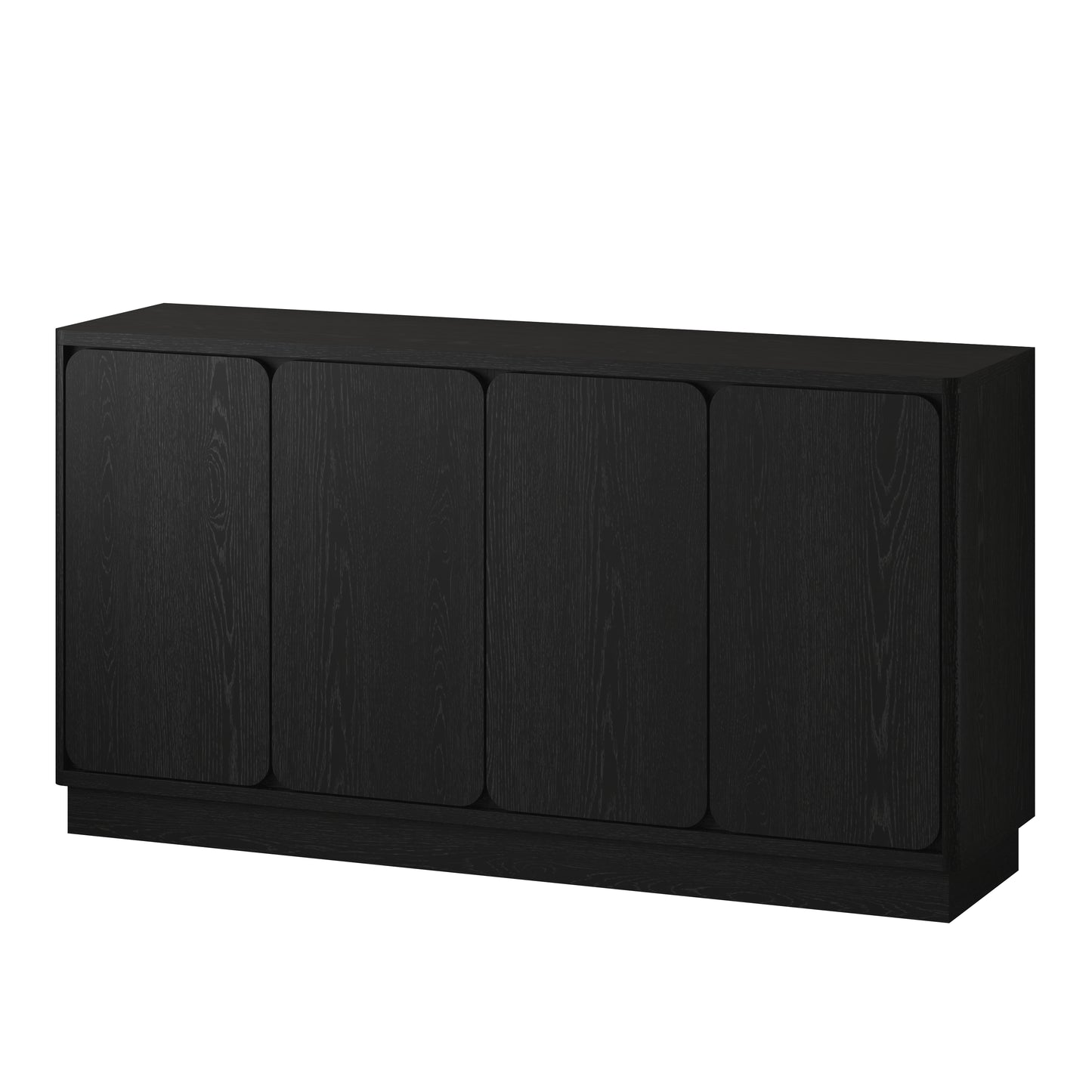 59.1-Inch Black 4-Door Sideboard Buffet Cabinet with Adjustable Shelves
