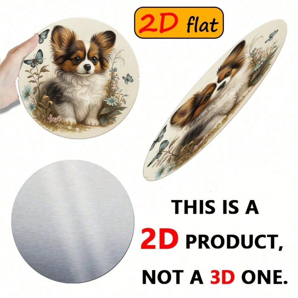 Pomeranian Puppy Round Aluminum Sign - Dog Lover Decor