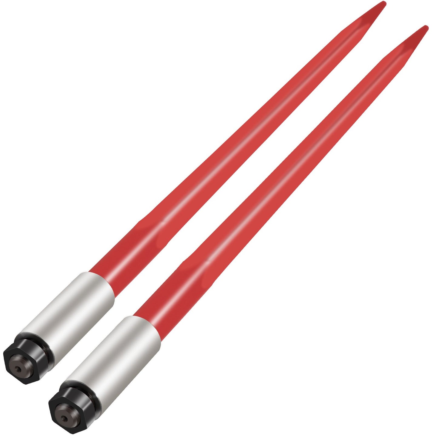 Hay Bale Spear 39 Inch Capacity - Quick Attach Square Bale Forks in Red