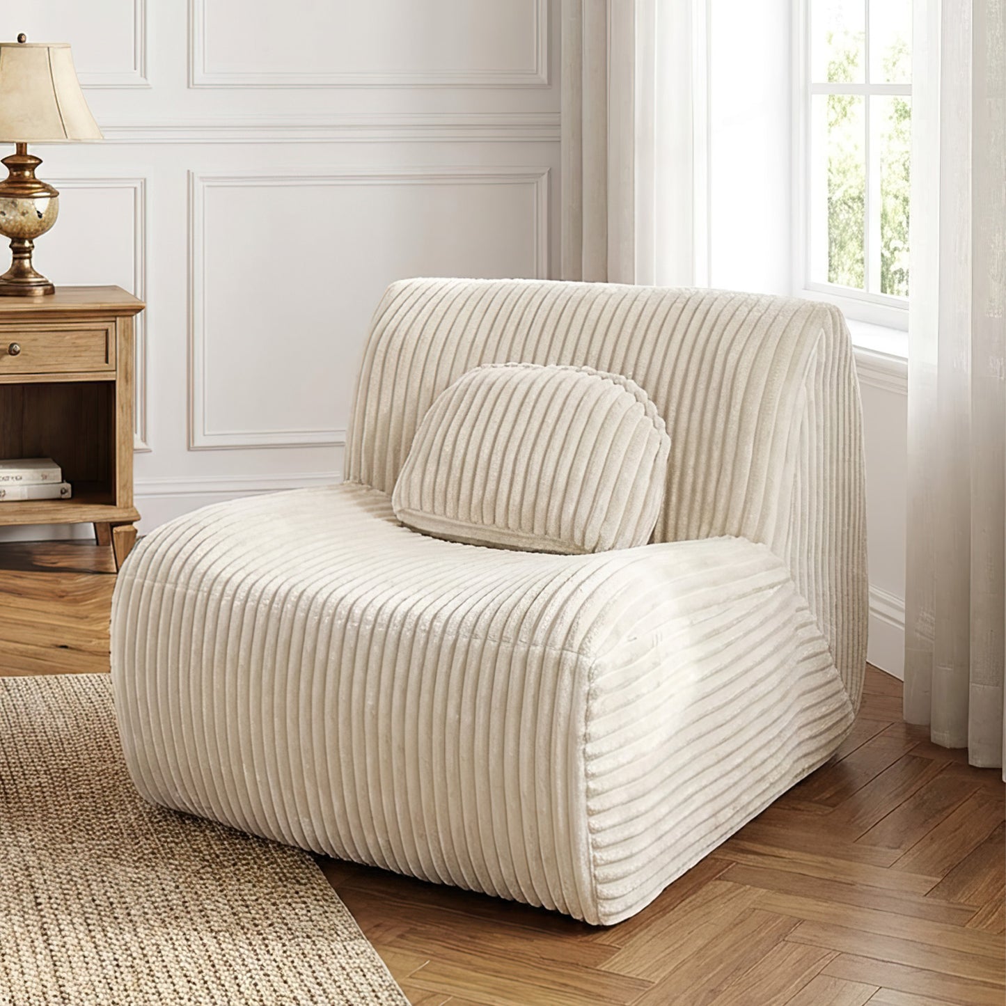 Lounge Sofa Beige 102x91x75cm Soft Comfortable Plush Sponge Chair For