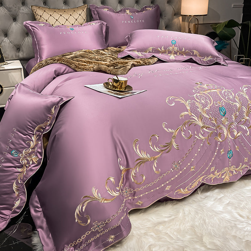 Four-Piece Cotton Ice Silk Bed Sheet Set - Bedding Comfort & Style