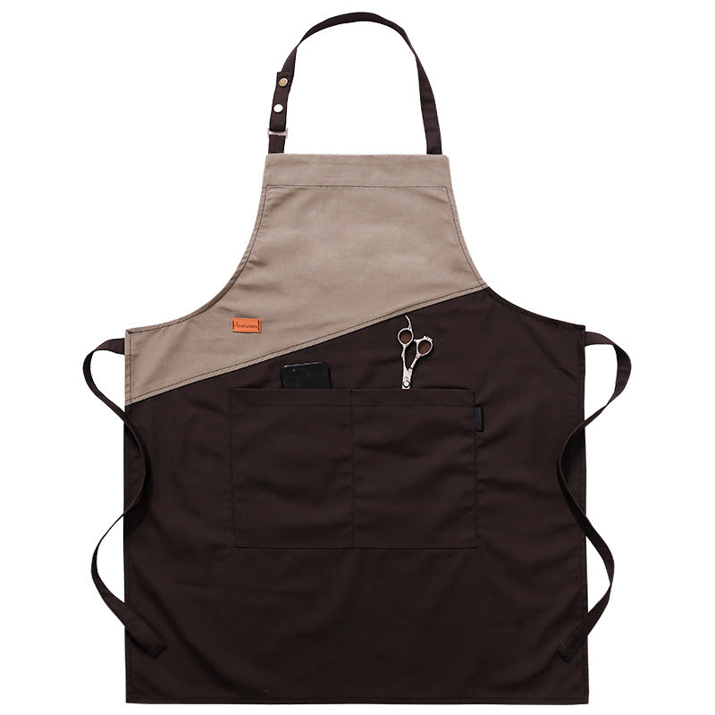 Denim Kitchen Apron with Multiple Color Options - Hanging Neck & Cross Styles