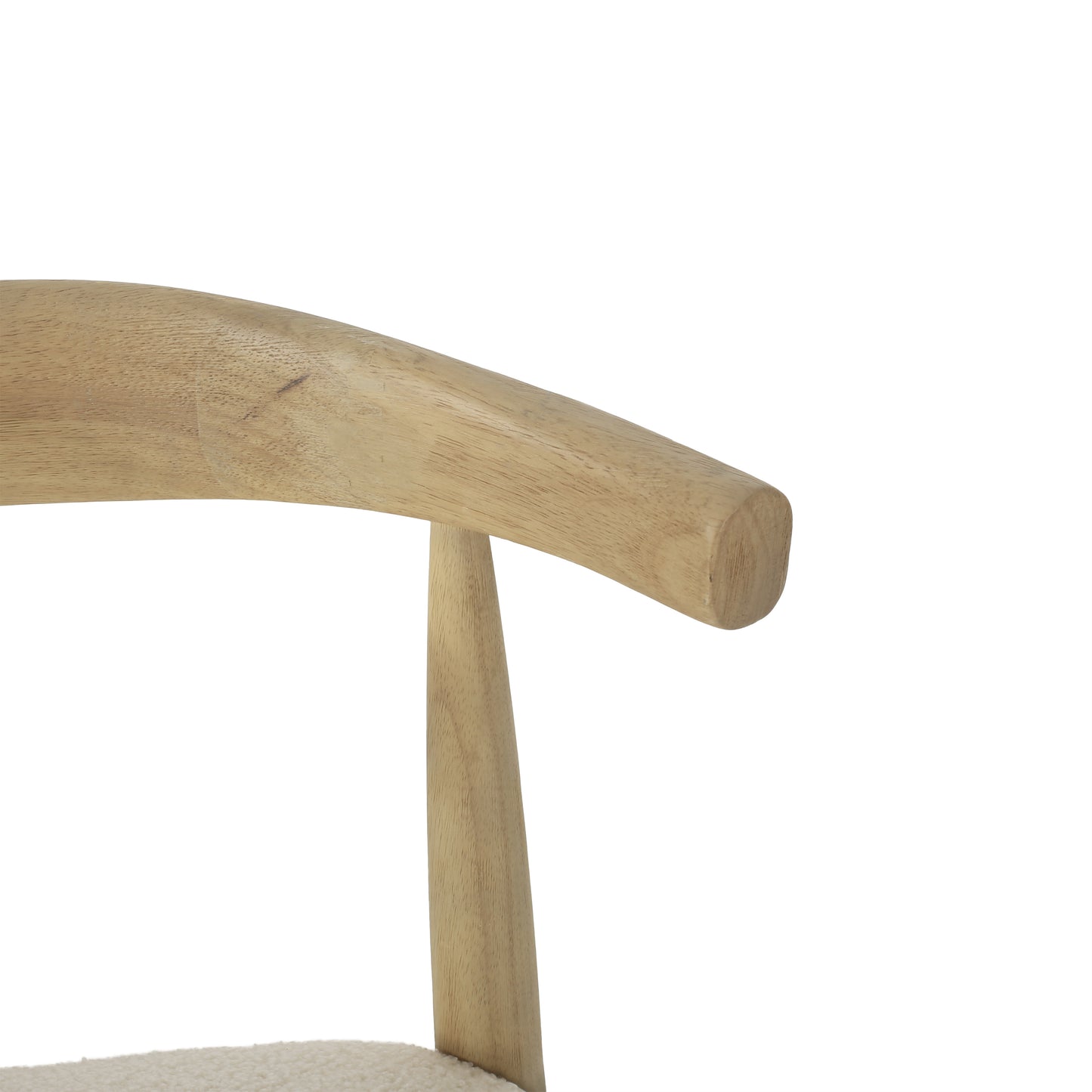 Mid-Century Modern Dining Chair Set of 2 - Ivory Upholstered