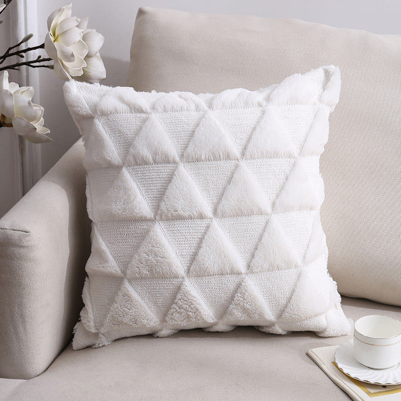 Nordic Double-Sided Plush Pillow Cover 45x45cm Sofa Cushion Case Home Decor