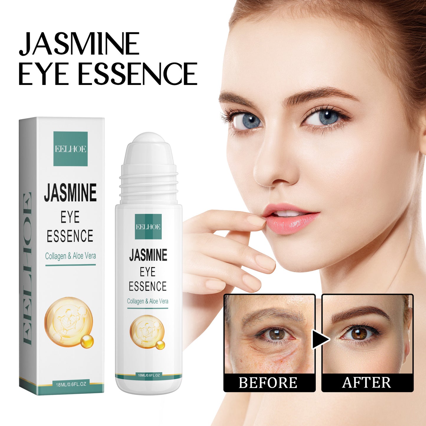 Anti-Aging Eye Serum with Roller Ball - Reduces Dark Circles & Fine Lines
