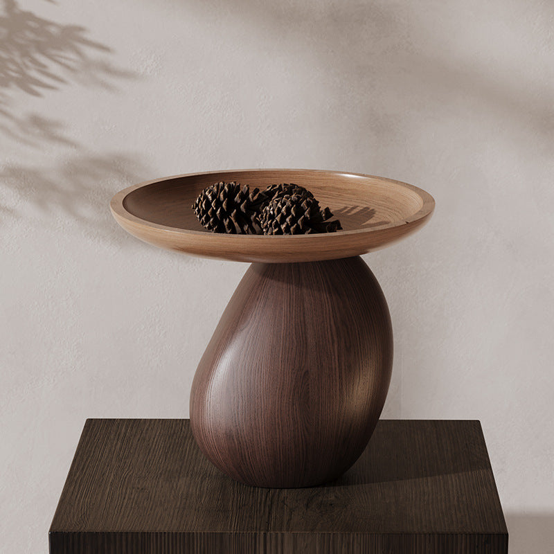 Minimalist Resin Decorative Stone for Snack Storage & Display - Brown