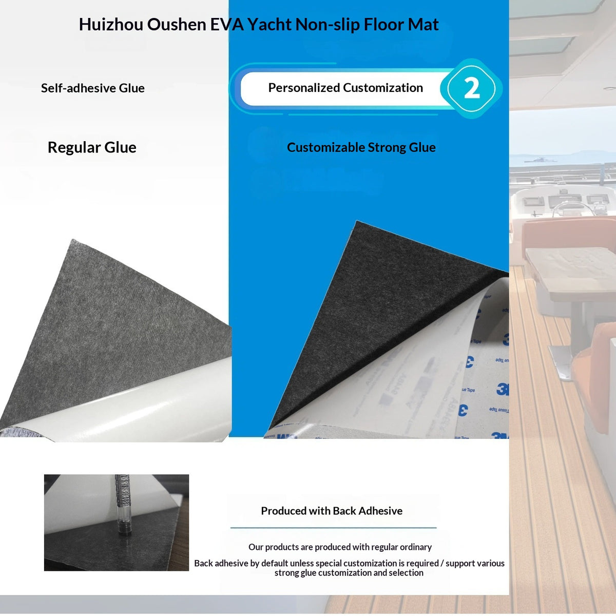 Waterproof EVA Camouflage Yacht Deck Anti-Slip Floor Mat - Wear-Resistant, UV Resistant, Multiple Sizes