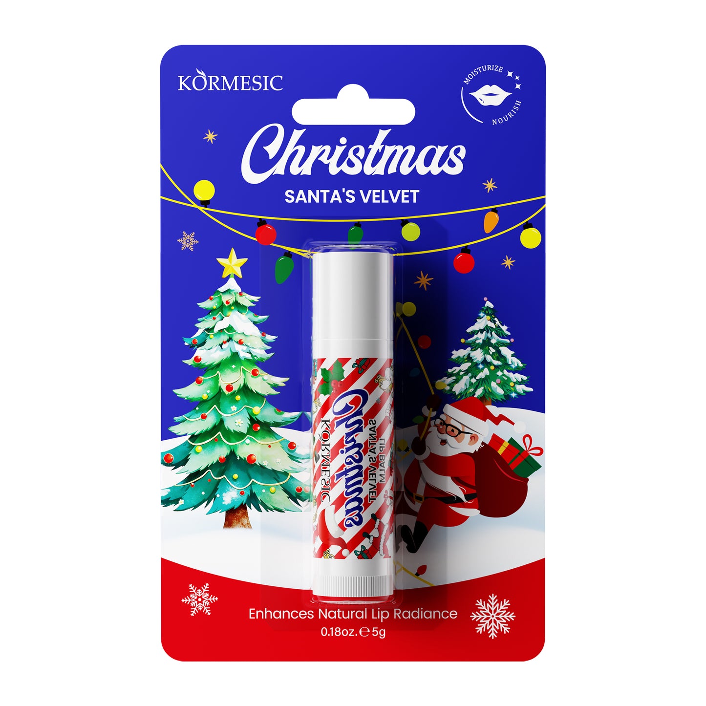 Santa Velvet Lip Balm Gift Set - 5g Holiday Lip Care