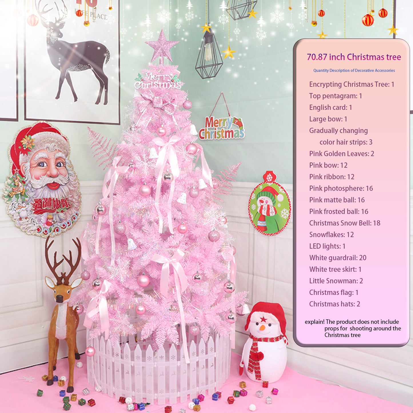 6FT Pink Christmas Tree - Slim Pencil Design for Small Spaces