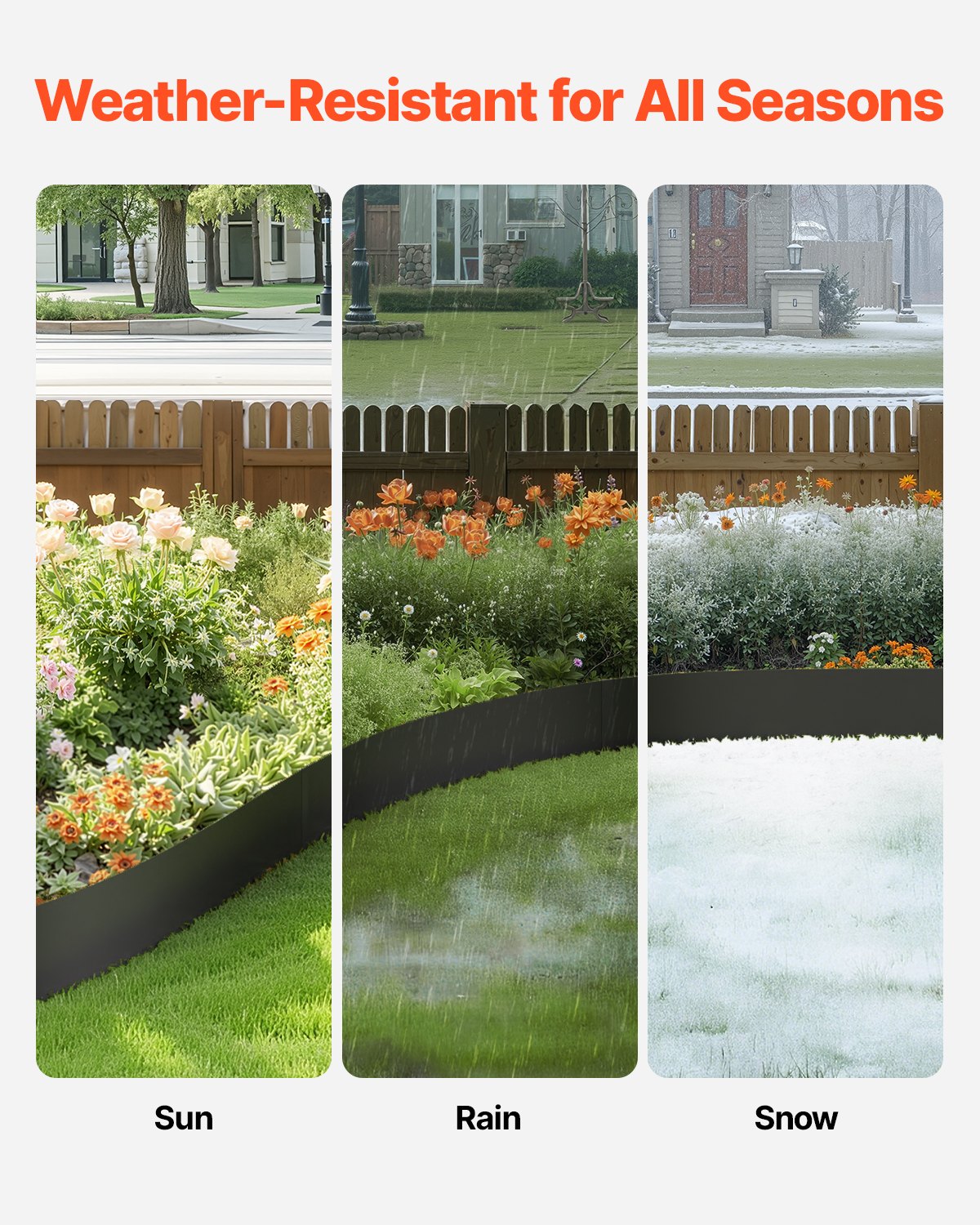 Rust-Resistant Galvanized Steel Garden Edging 4 Pack - Flexible Landscape Border