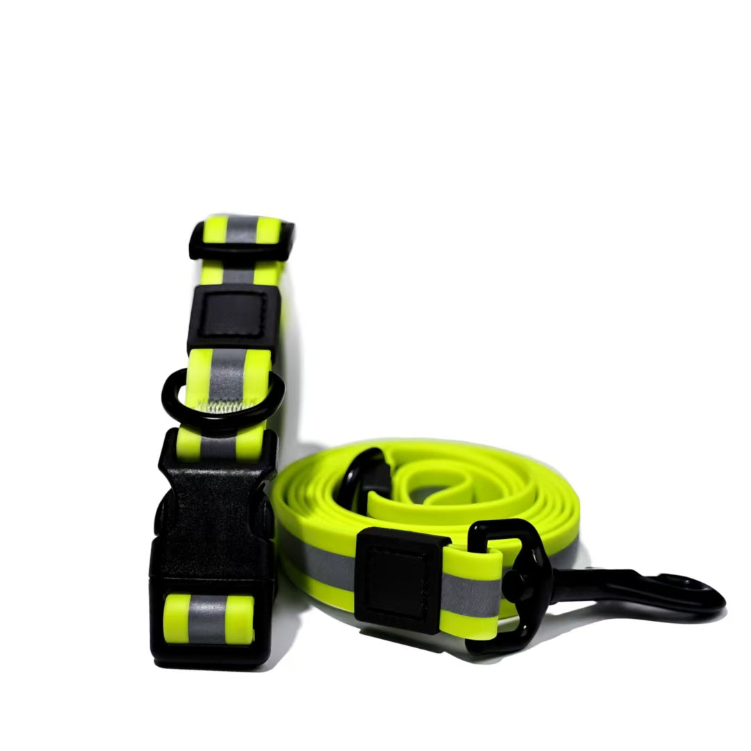 Reflective Pet Leash Set for Nighttime Safety - Waterproof & Durable