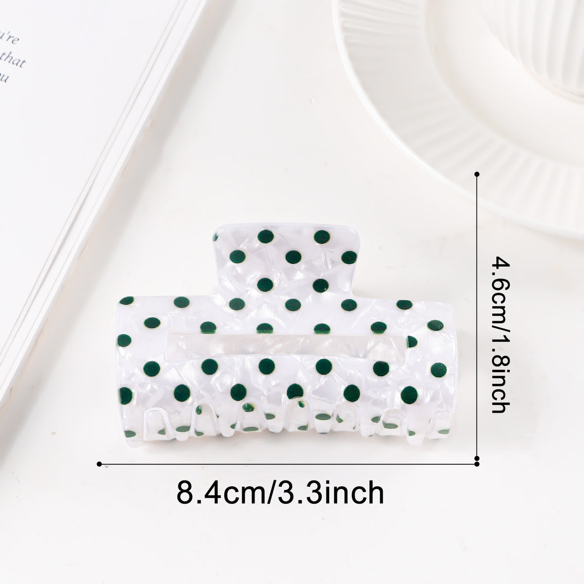 Elegant Polka Dot Hair Clip for Women - Updo Shark Clip