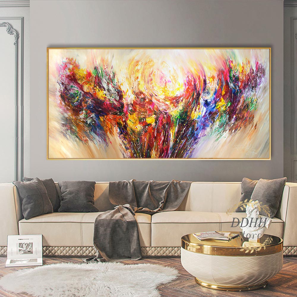 Custom Inkjet Canvas Painting with Framed Triptych Wall Art