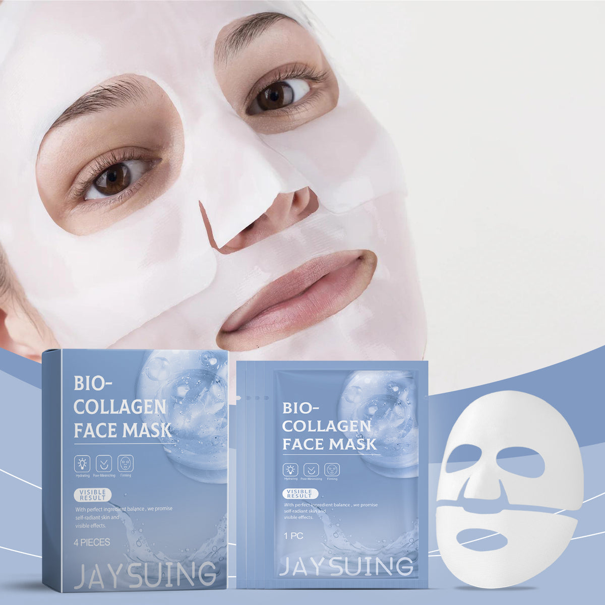 Collagen Moisturizing Facial Mask Boxed 4pcs 1 Box
