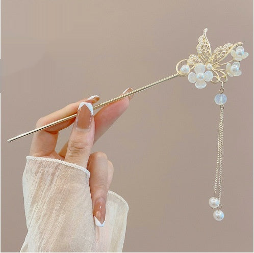Vintage Floral Tassel Hairpin Set - Elegant Versatile Hair Accessories
