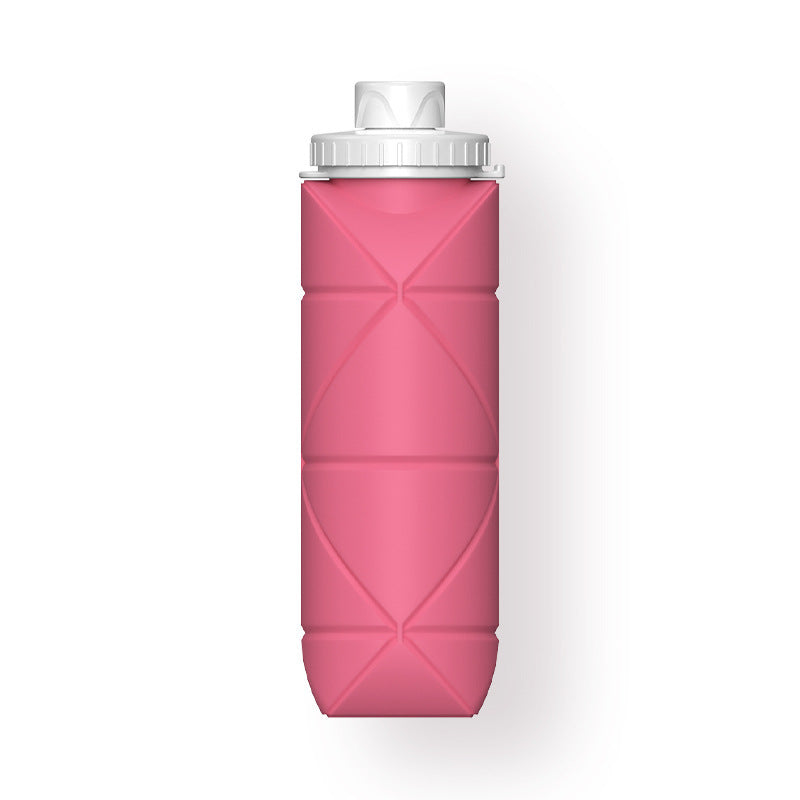 Large Capacity Foldable Water Bottle for Outdoor Travel - Silicone & Plastic