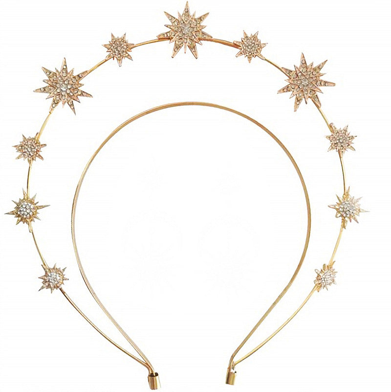 Double Layer Hexagram Headband Hair Accessory for Women - Gold & Silver