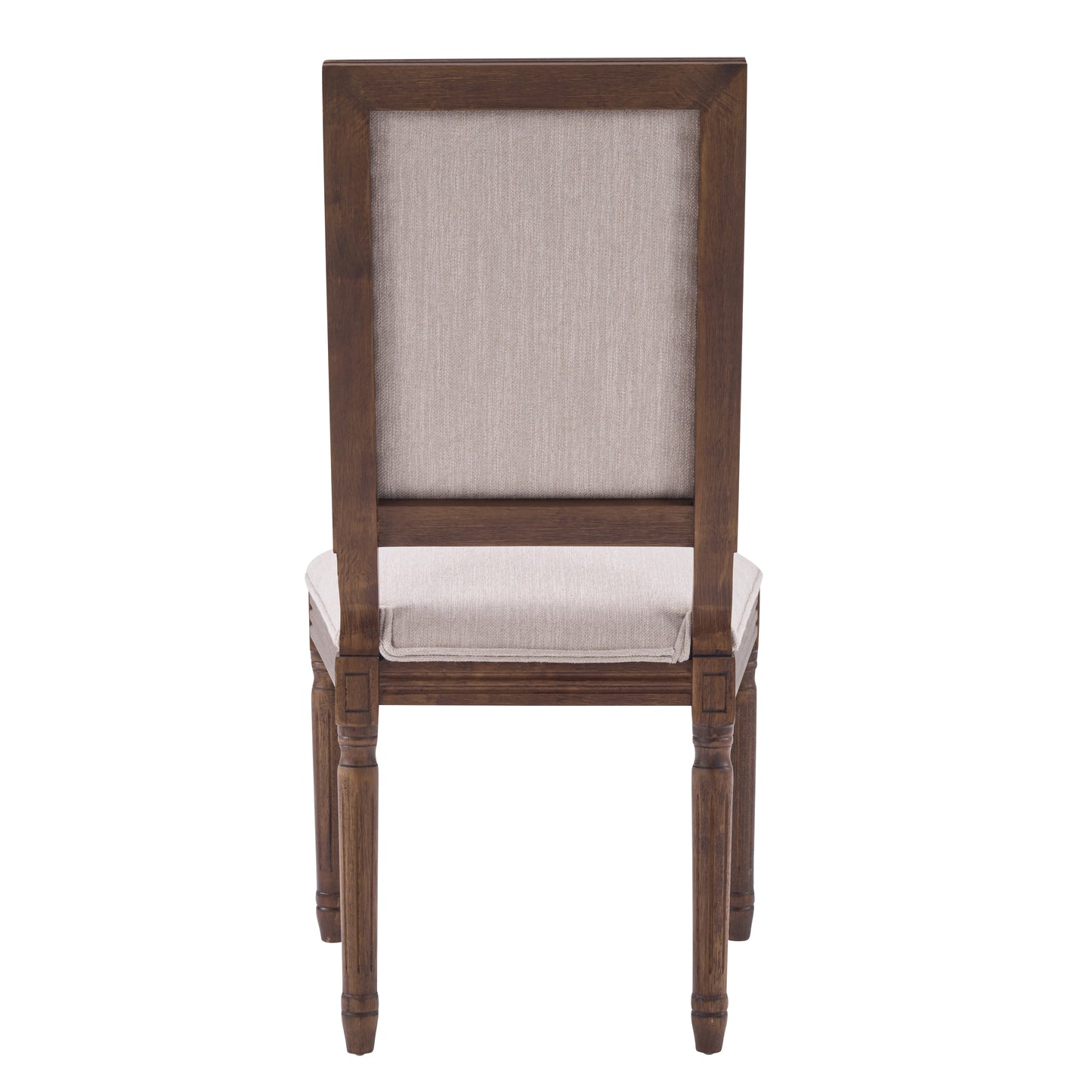French Country Dining Chairs - Upholstered Cane Backrest, Set of 2