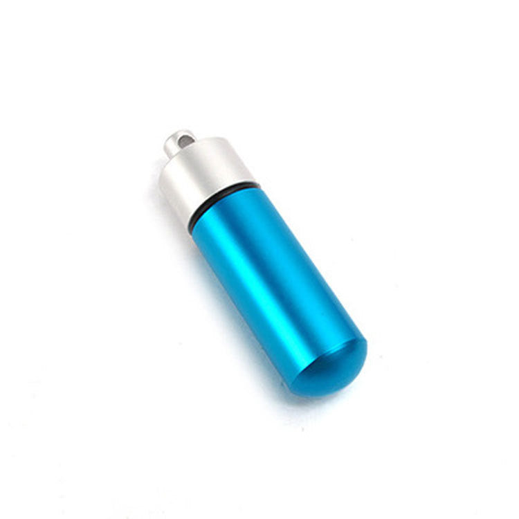 Rainbow Color Aluminum Alloy Waterproof Storage Bottle Key Pendant