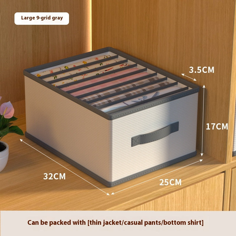 Multi-Grid Bedroom Clothes Storage Box Foldable Stackable Wardrobe Organizer