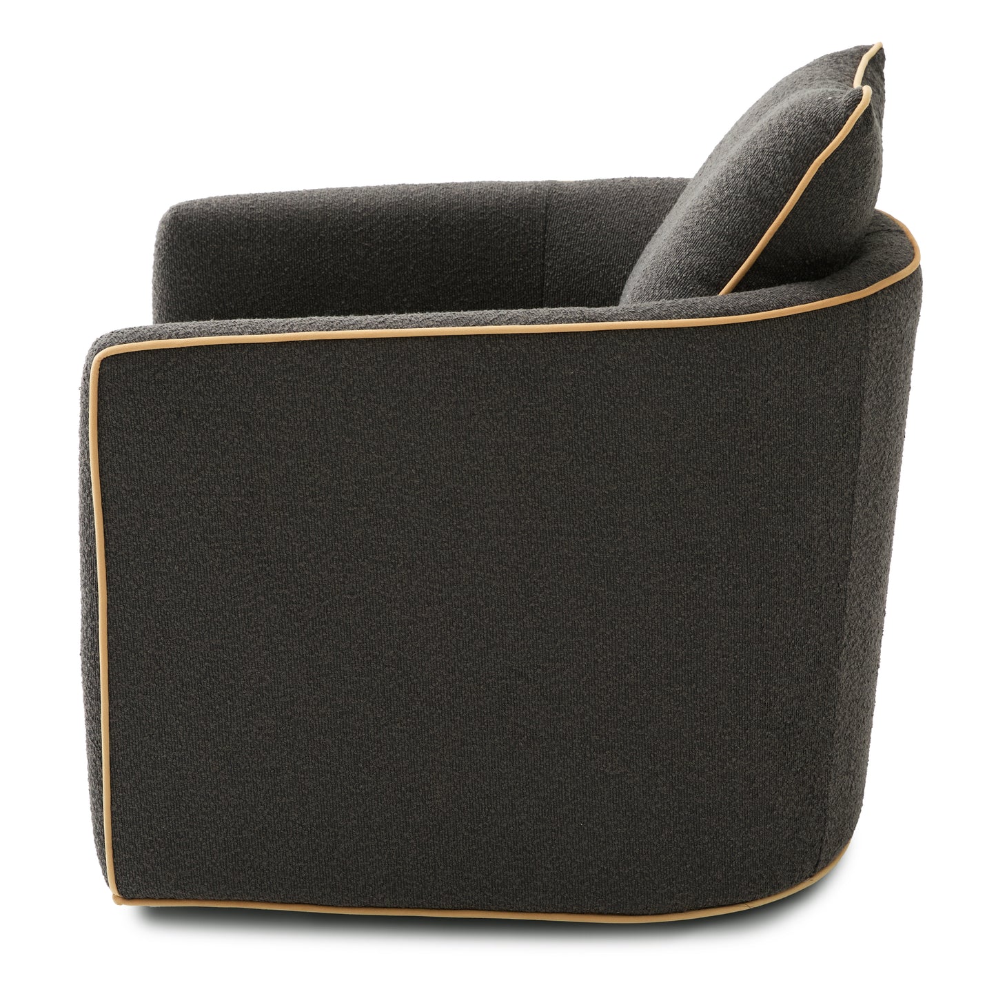 Swivel Accent Chair - Upholstered Barrel Club Chair in Dark Grey