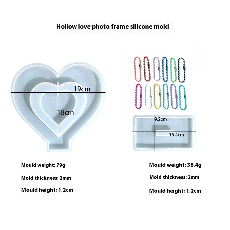 Hollow Love Photo Frame Silicone Mold for Crafts and Baking