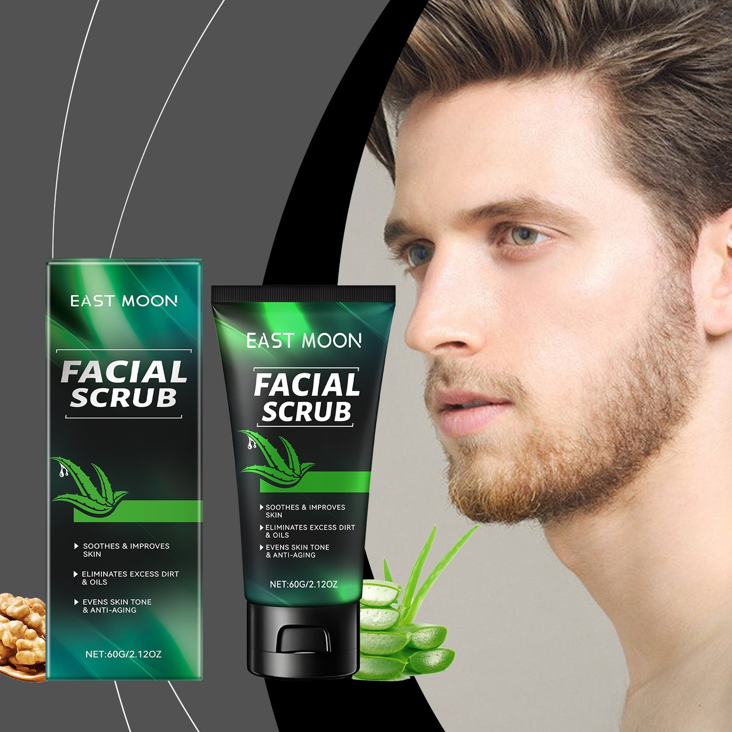 Gentle Exfoliating Facial Scrub - Moisturizing Aloe Vera Face Cleanser