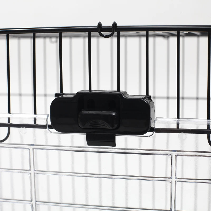 Small Animal Cage with Wheels and Removable Tray for Rabbits, Chinchillas, Ferrets - Black