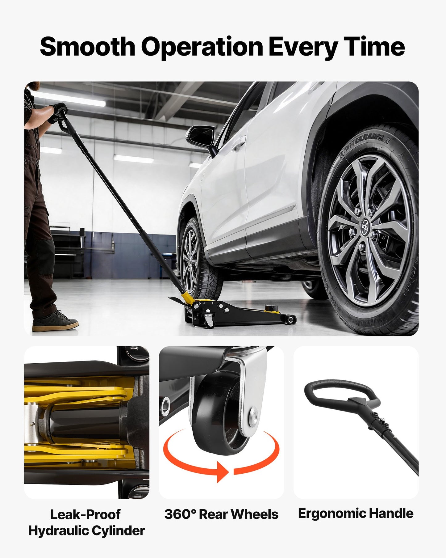 3 Ton Low Profile Hydraulic Floor Jack with SUV Adapter and Quick Lift Pump