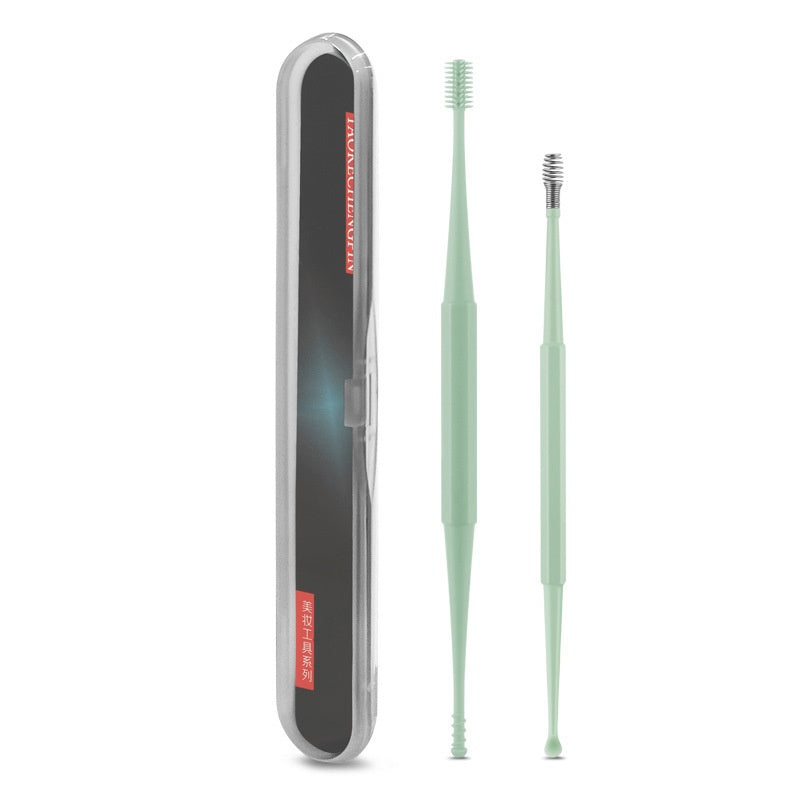 Ear Picking Tools Double-Head Silicone Ear Curette Spiral Massage Device