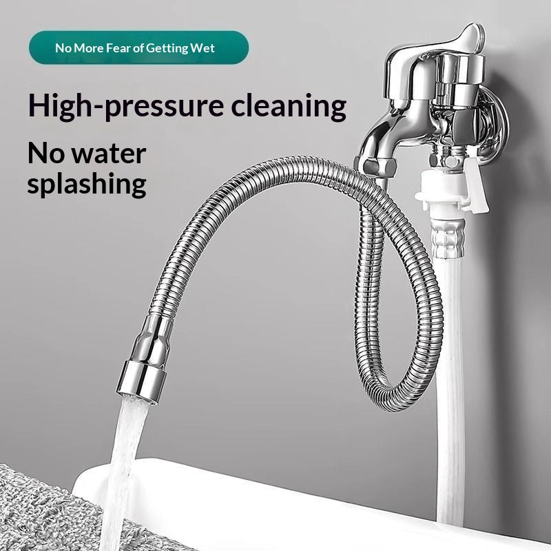 Universal Faucet Extender Water Inlet Pipe Stainless Steel 20cm-50cm