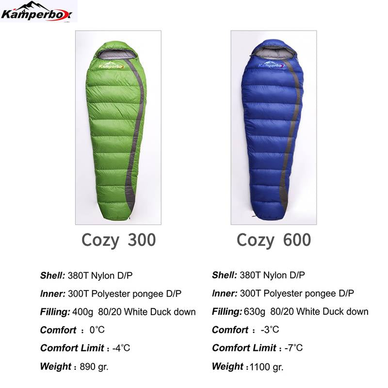 Lightweight Down Sleeping Bag - Mummy Shape, 25°F, Large - Green
