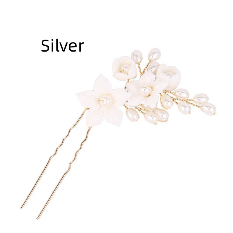 Pearl Flower Wedding Hairpin Headwear Accessory