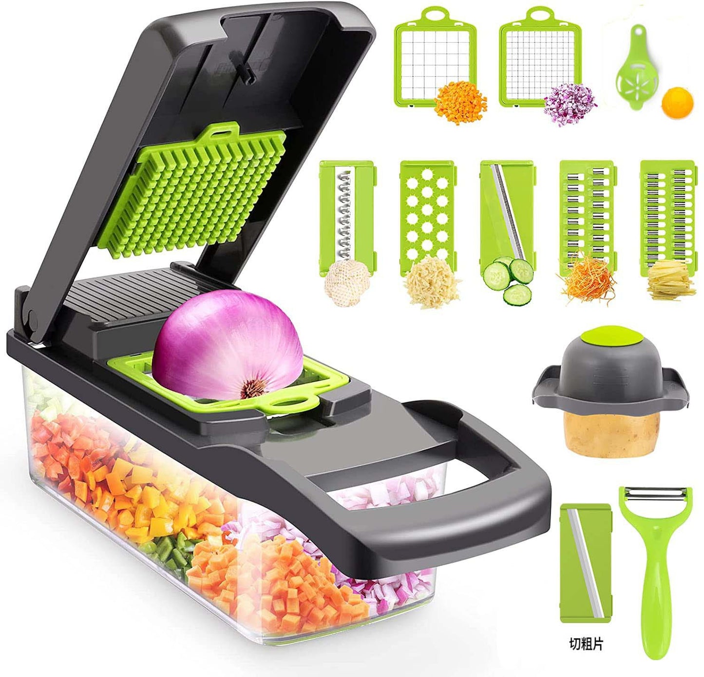 Vegetable Cutter 14-in-1 Kitchen Gadgets Stainless Steel Food Slicer