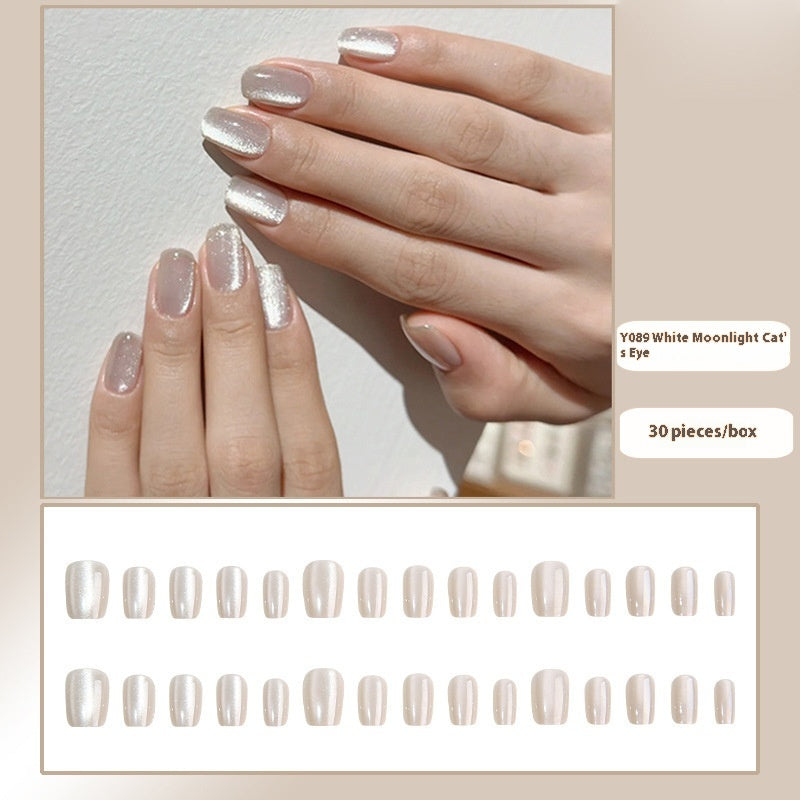 Women's Nail Art Kit with Detachable Color Variants - Spicy White Armor Design