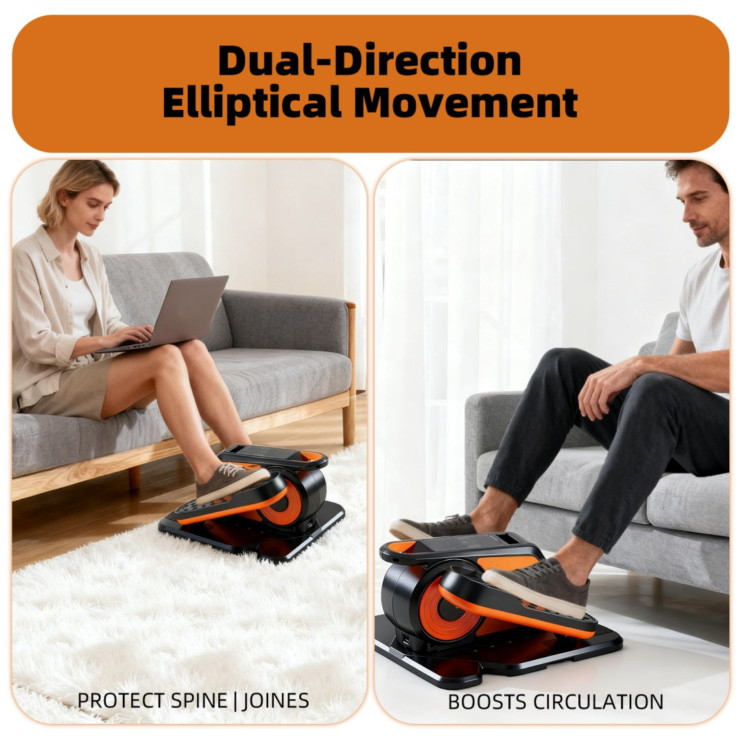 Under-Desk Elliptical Mini Pedal Exerciser with Adjustable Speed and LED Display