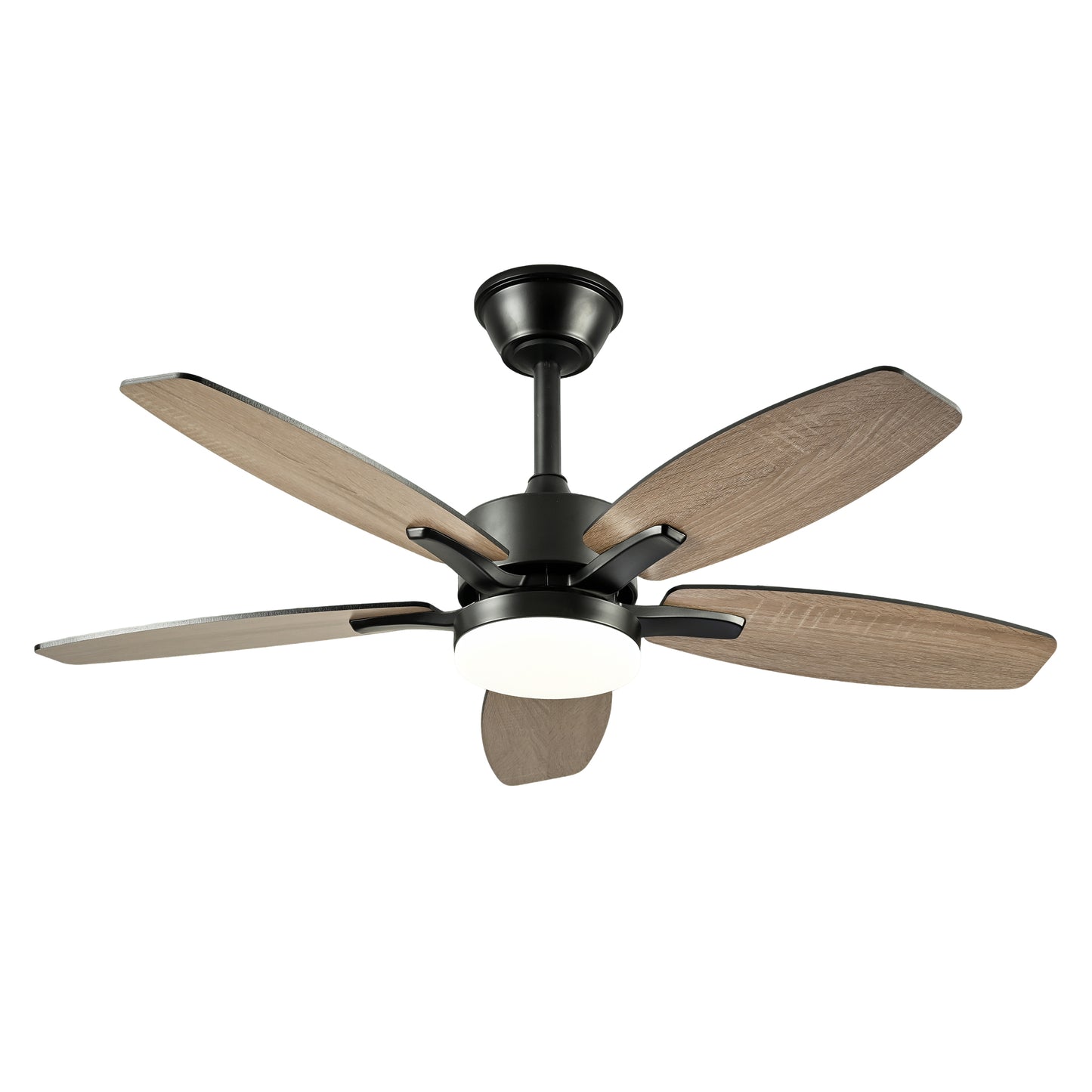 42" Matte Black Ceiling Fan with Lights & Remote Control - 5 Blades