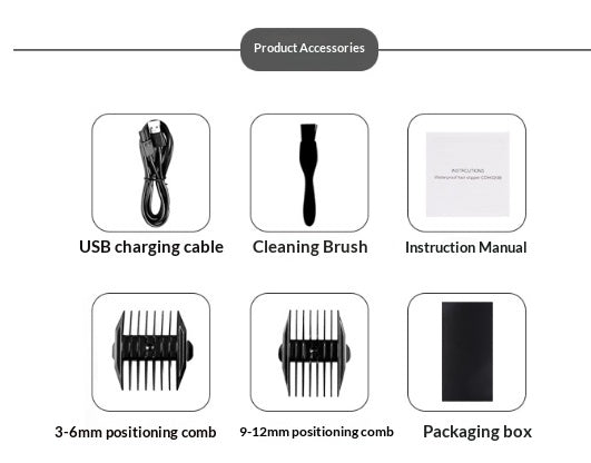 Digital Hair Clipper Trimmer with Ceramic Blade - Black